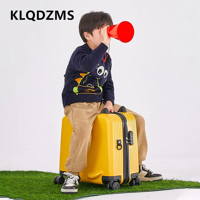 KLQDZMS High-quality Suitcase Can Sit and Ride Boarding Box Children Trolley Case Small Password Universal Wheel Luggage