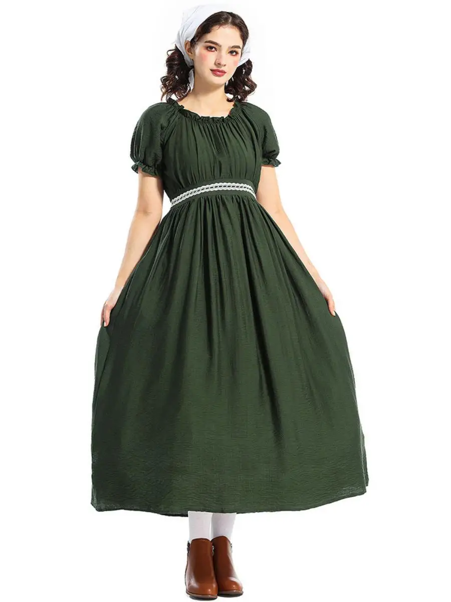 loween Victorian Colonial Dr een Plaid Skirt Suiting Women's Faion Ethnic Stage Costume Polyester Spring 2024