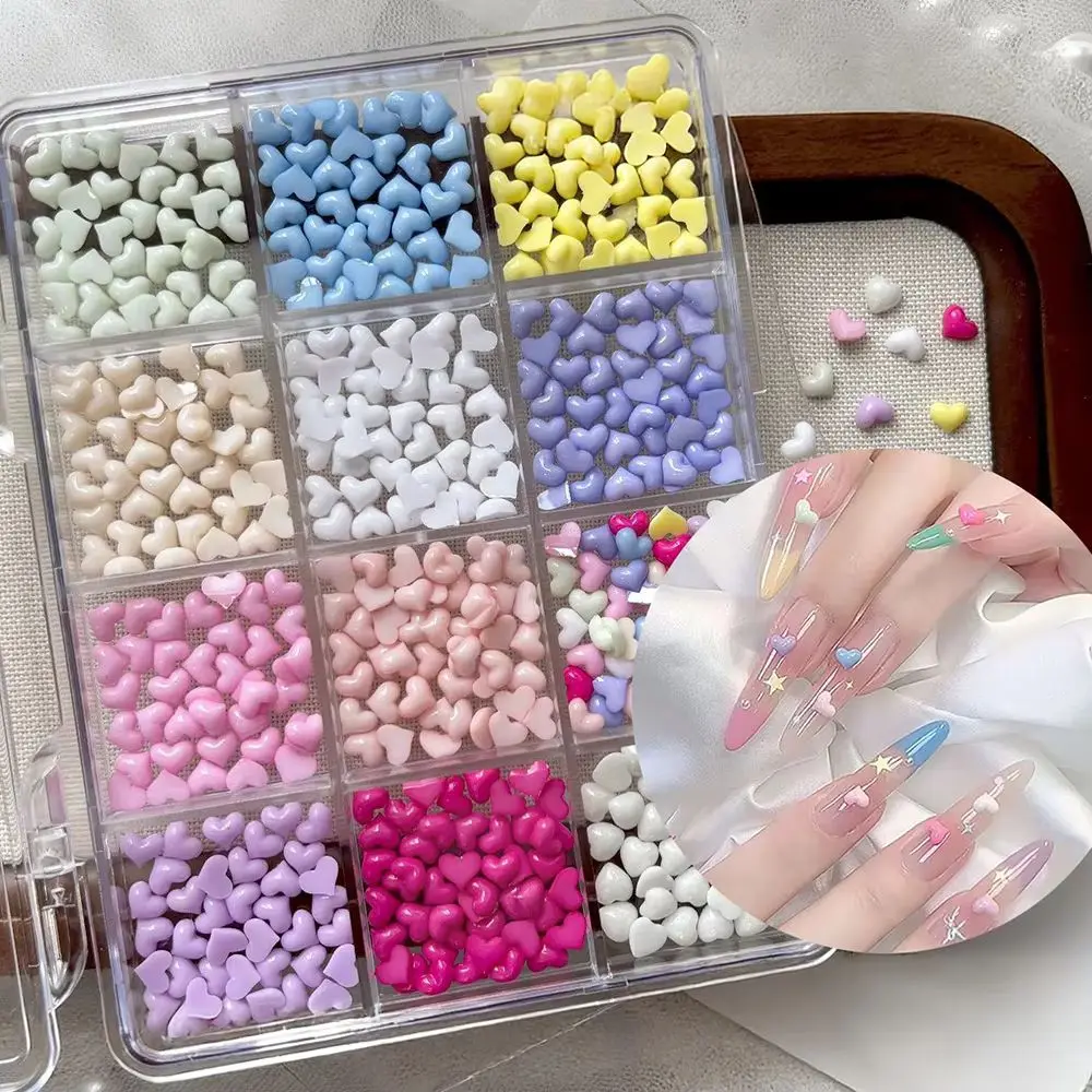 1Box 3D Multi-Color Heart Nail Decorations Resin Mini Heart Nail Art Charms DIY Acrylic Jewelry Making Craft Nail Supplies Kits*
