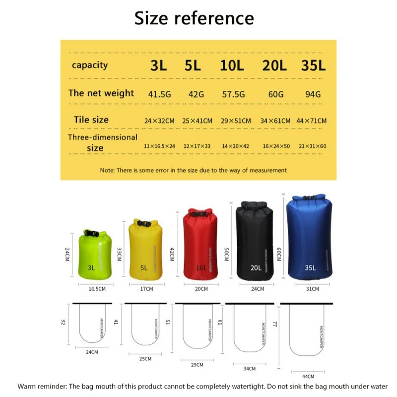 3/5/10/20/35L Dry Bag Sack Nylon Ultralight Drifting Swimming Clothes Storage Bag Pack Waterproof Rafting Kayaking Sport Bag image 3