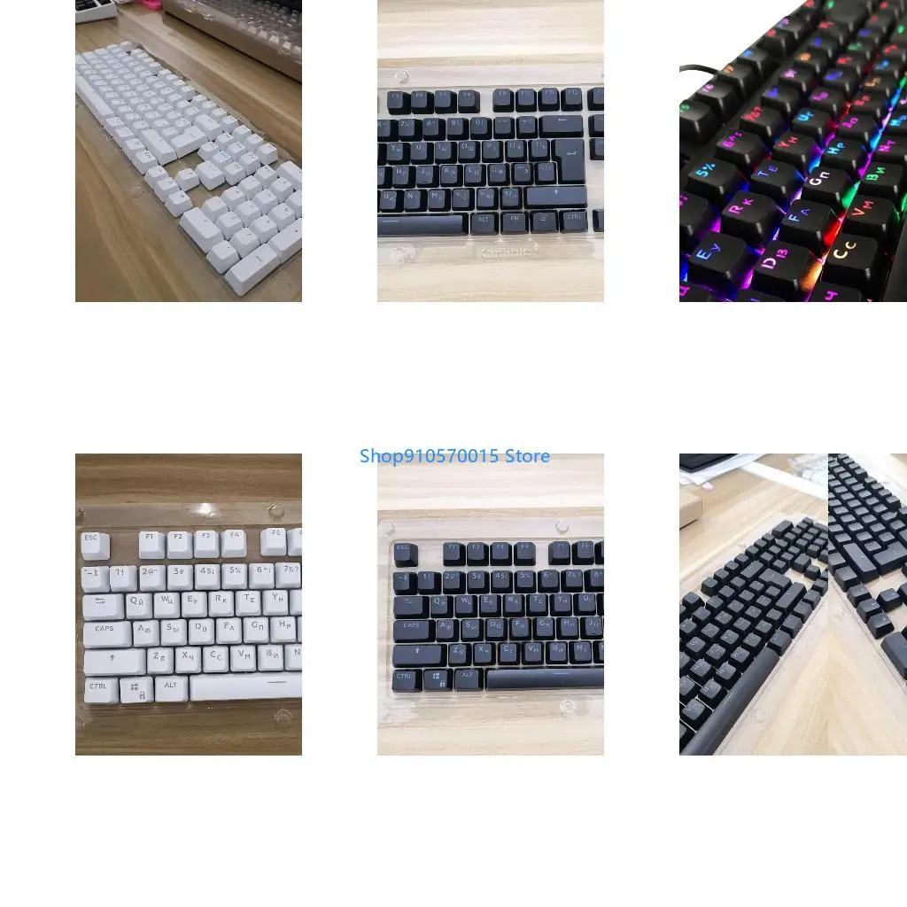 B95C 104 Keycaps Russo Translúcido Backlight Keycaps para Cherry MX Keyboard Switch