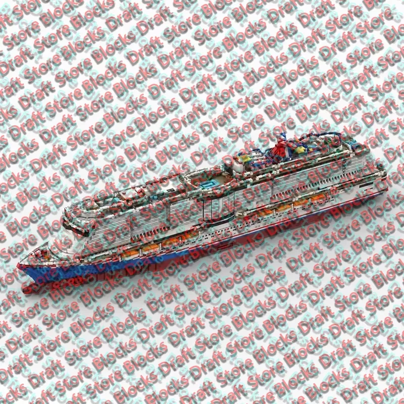 Military Boat Model MOC Building Bricks Luxury Cruise Ship Modular Technology  Holiday Gifts Assemble Toys Suit Display QWERT