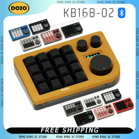 DOIO KB16B-02 Mini Number Keyboard Designer 16 Key Customization Mechanical Keyboard with 3-Knobs OLED Screen XDA Keycap QMK/VIA