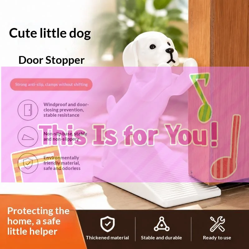 【HMA】1pc 3D Printed Cute Puppy Door Stop Movable Dog Shape Funny Healing Decor Door Wedge