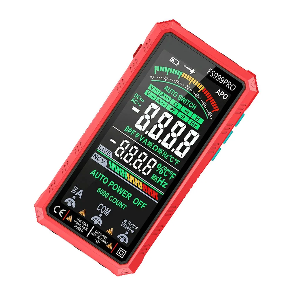6000 Counts True for rms Digital Multimeter Auto Ranging USB C Rechargeable CAT III 1000V CAT IV 600V Compact Design