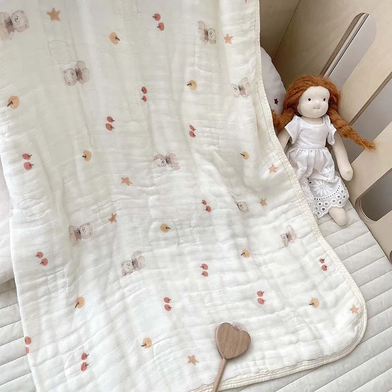 Manta de muselina de algodón y bambú de 4 capas, manta para bebé, urdimbre, Toalla de baño para recién nacido, gasa, envoltura para niños, saco de dormir, mantas para bebé