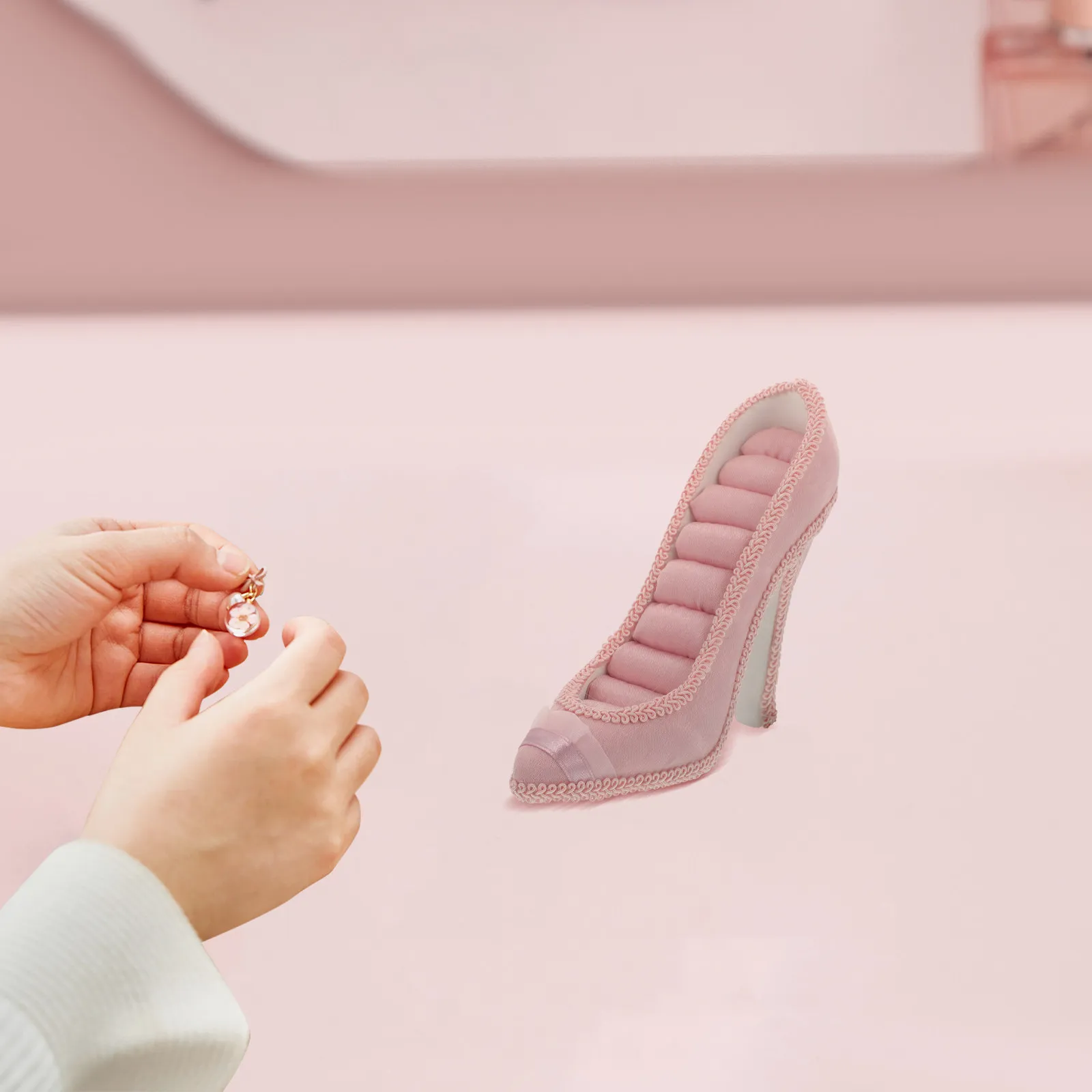 

Jewelry Display Stand High Heel For Ring Earring Necklace Organizer Trinket Storage Rack Jewelry Holder Display