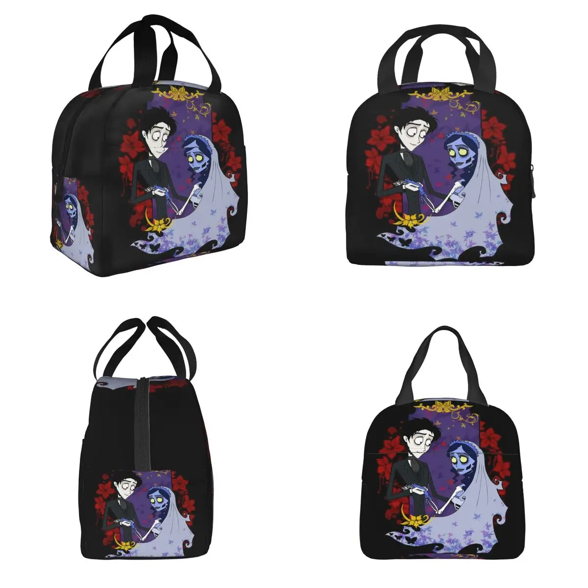 هالوين فيلم جثة العروس شبح تيم بيرتون معزول حقيبة الغداء للنساء الاطفال المحمولة صناديق الطعام علب الاغذية الحرارية حمل