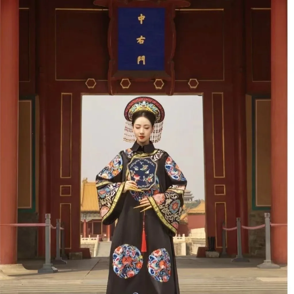 

Spring Summer Women Heavy Industry Printing Hanfu Dresss Palace Style Consort Clothing Original Qing Dynasty Traditional Costume