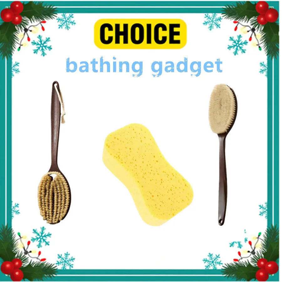 1/2PCS Coconut Fiber Body Brush Natural Exfoliating Eco Friendly Bamboo Handle Dry Wet Dual Use Non Slip Grip Hanging Design