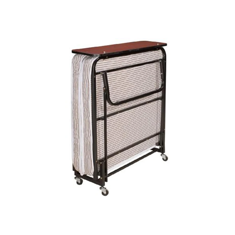 Folding Bed with Mattress Portable Hotel Used Steel Home Furniture Bedroom Furniture Carton Iron Modern Soft Bed 10 Pieces