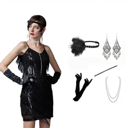 Tassel Short Dress Ball Latin Camis Sexy Dance Y2K 1920 Vintage Gatsby Dress Women Suit Sleeveless Beaded Sheath Dress