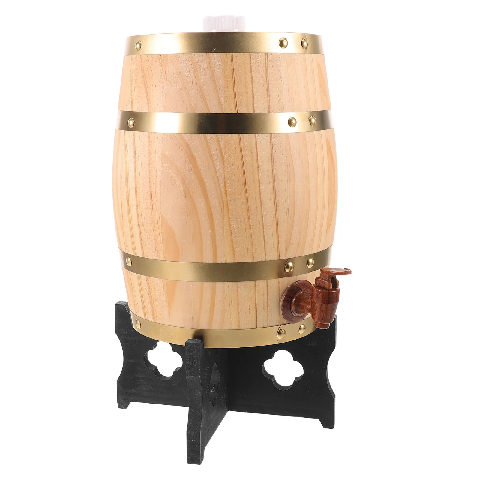 Wooden Oak Aging Barrel 5L Whiskey Barrel Spigot Stand Vintage Beer Dispenser Rum Tequila Fermentation Liquor Dispenser Home Bar