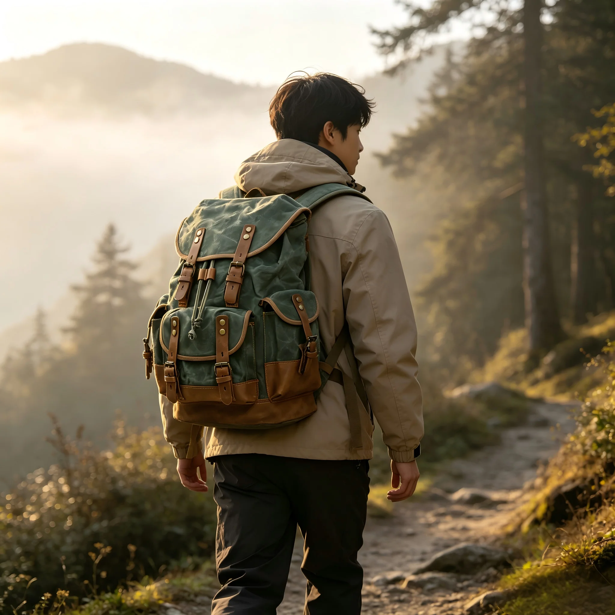 large-capacity-vintage-waterproof-waxed-canvas-men-backpack-outdoor-hiking-travel-laptop-school-rucksack