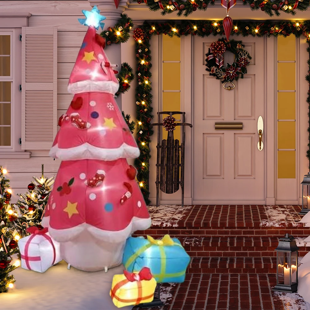 

6,9 фута уличная надувная рождественская елка со светодиодной подсветкой Рождественская елка взорвать украшение двора для вечеринки в помещении, двора, сада, лужайки