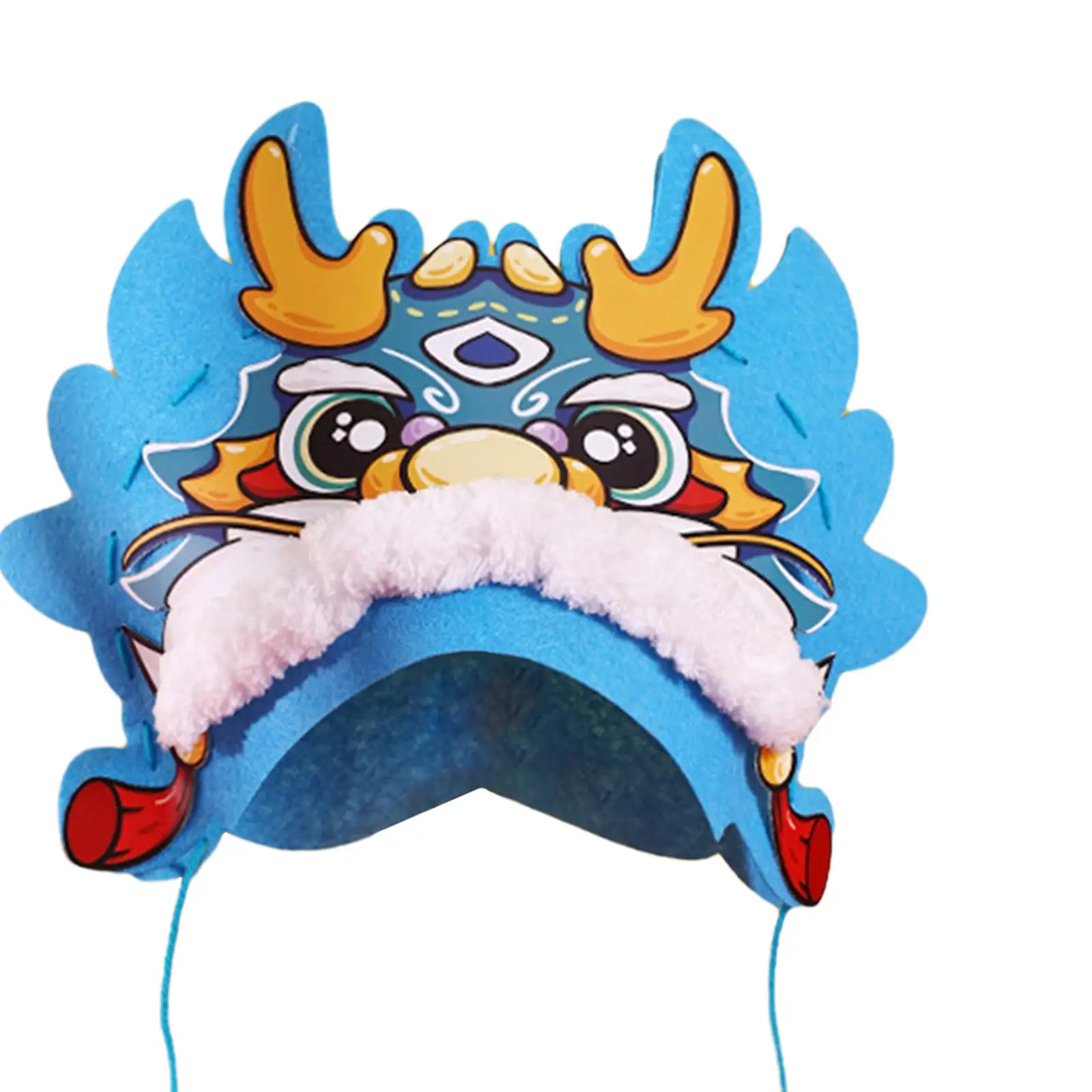 السنة الصينية الجديدة التنين قبعة DIY الحرفية زخرفة التنين قبعة لطيف الحيوان قبعة الأبعاد رأس التنين قبعة سنة التنين DIY قبعة