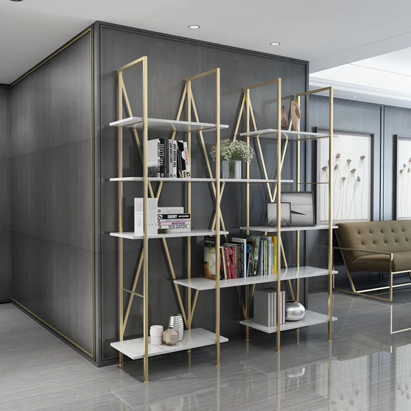 Nordic wrought iron clothing store bookshelf shelf home multi-layer display shelf Internet celebrity leisure store