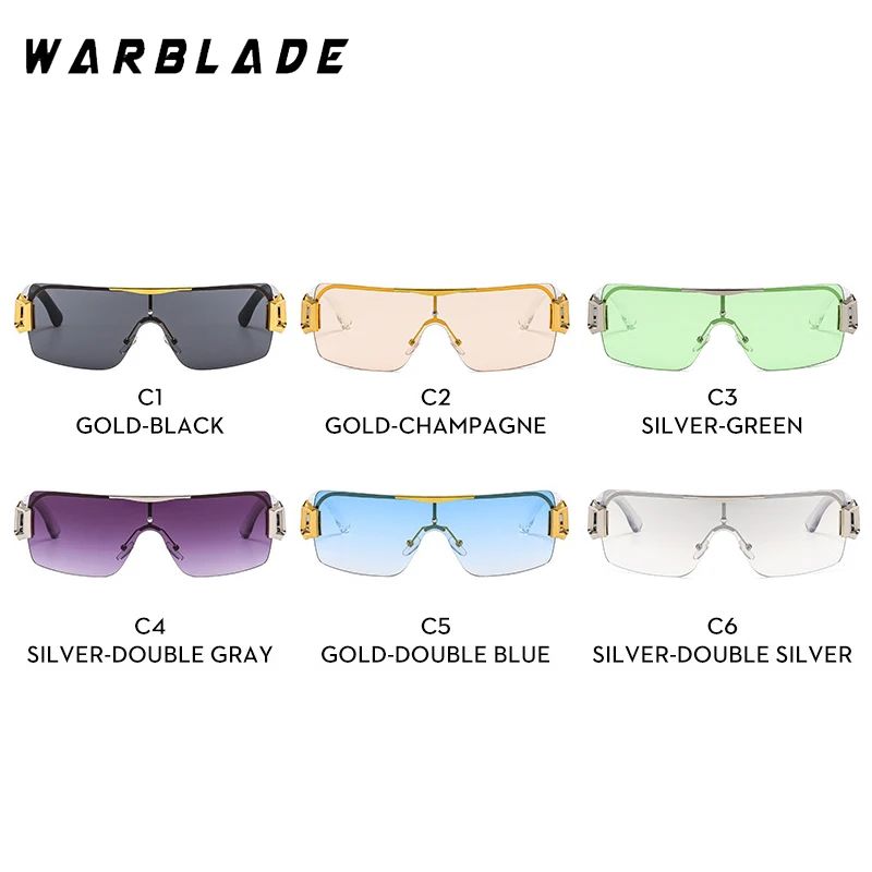 2025 موضة قطعة واحدة Y2K المعادن بدون شفة المرأة النظارات الشمسية الفاخرة تصميم الرجال مكبرة في الهواء الطلق محرك السفر الإناث نظارات UV400 #6