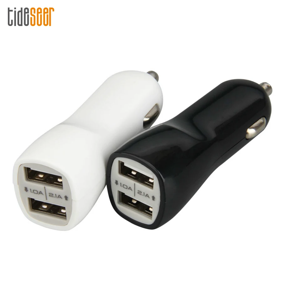 

300pcs Mini 5V 2.1A + 1A Dual USB Car Charger for Mobile Phone Tablet GPS Fast Charging Car-Charger Adapter