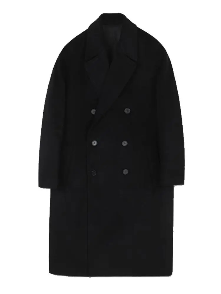 

Мужской водонепроницаемый плащ из замши средней длины в стиле Харадзюку, мягкий, этнический, шикарный, американский, с необычными пуговицами, премиум-класса, для отпуска