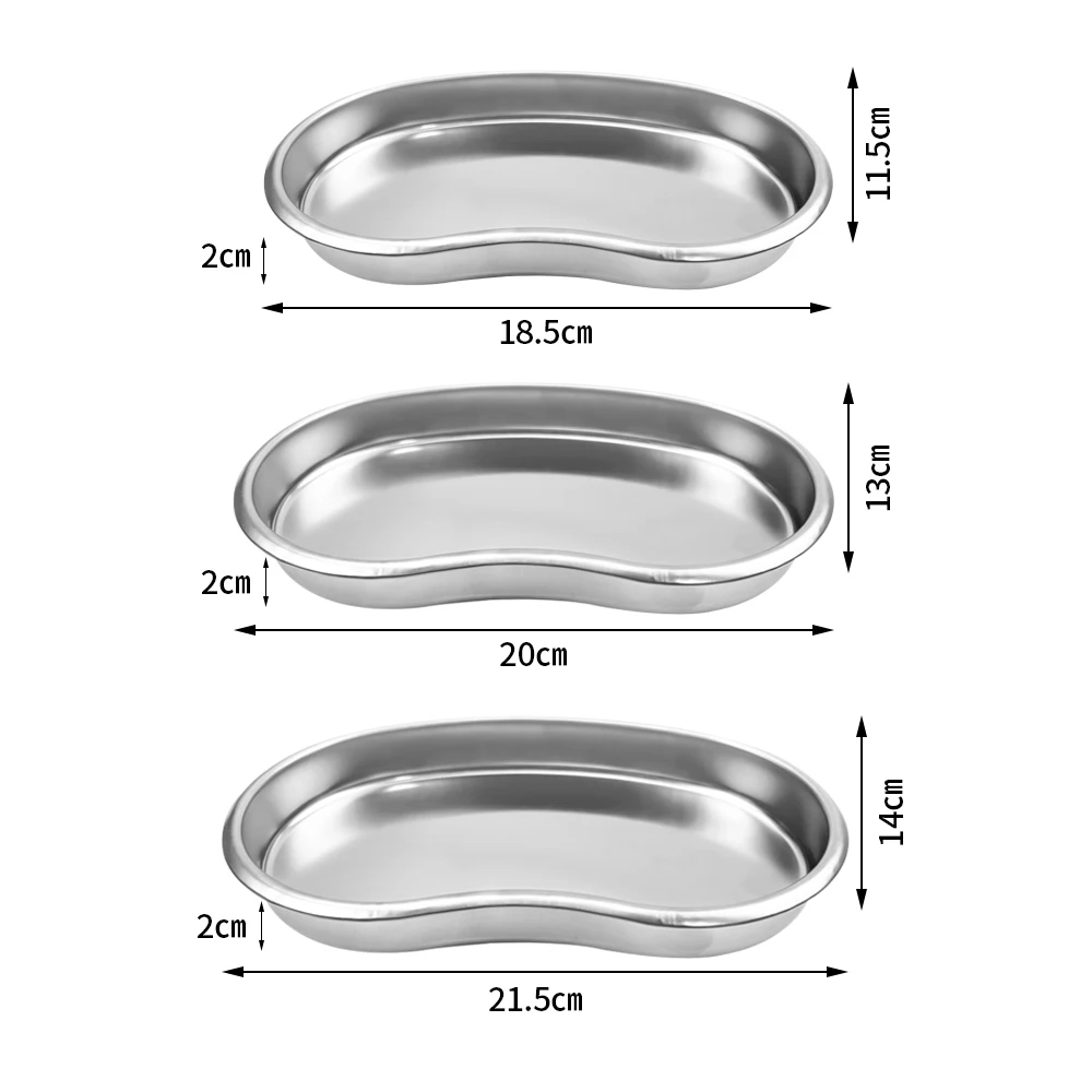 Dental Surgical Curved Tray Stainless Steel Disinfection Dish Medical Bending Plate Dentistry Dentist Instrument Placement Box