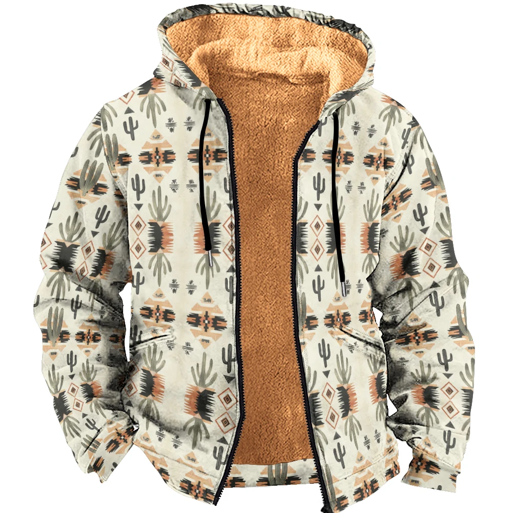 

Stylish Men's Winter Fleece Hooded Jacket with Wool Inner / Vintage Parkas and Cardigan Sweater Coat Men Jacket American Vintage