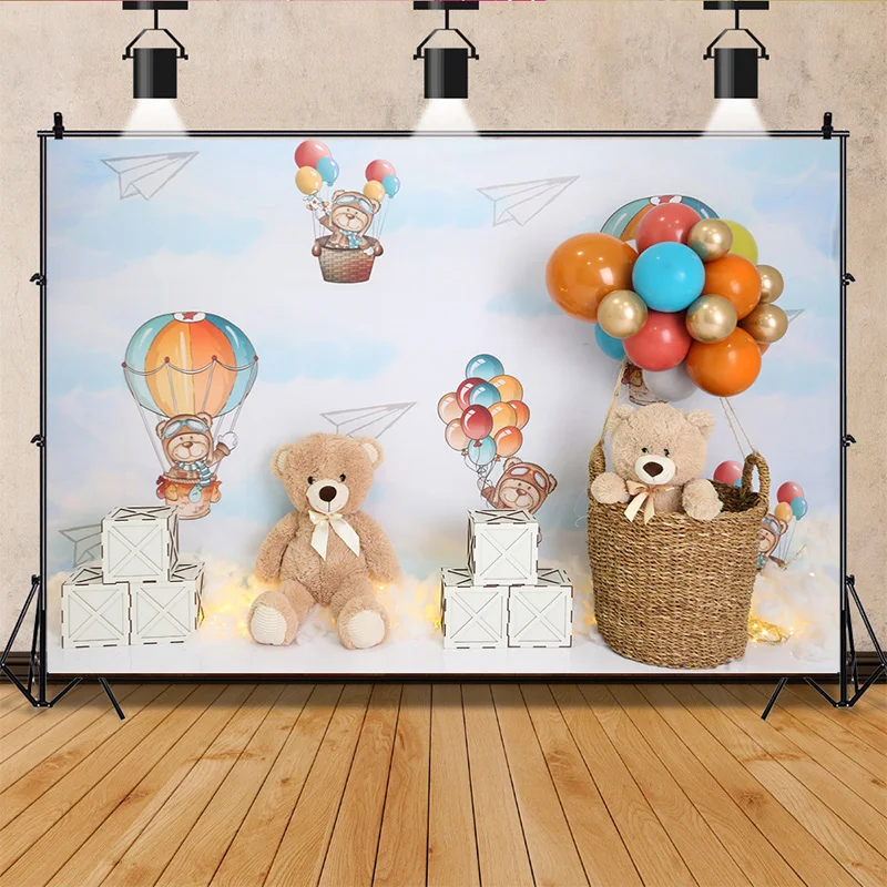 

Jungle Happy Birthday Photography Backdrops Newborn Air Balloon Party corations Portrait Photo Studio Background AG-21