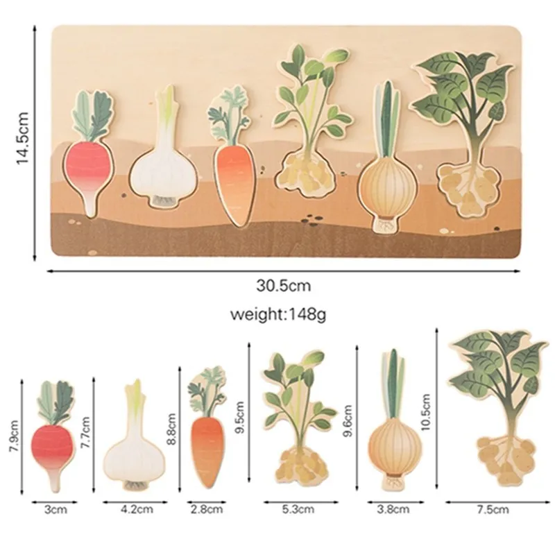 3d legno bambino gioco di coltivazione di verdure giocattoli Puzzle colorato spazio scienza Puzzle giocattoli per bambini formazione giocattolo educativo regalo