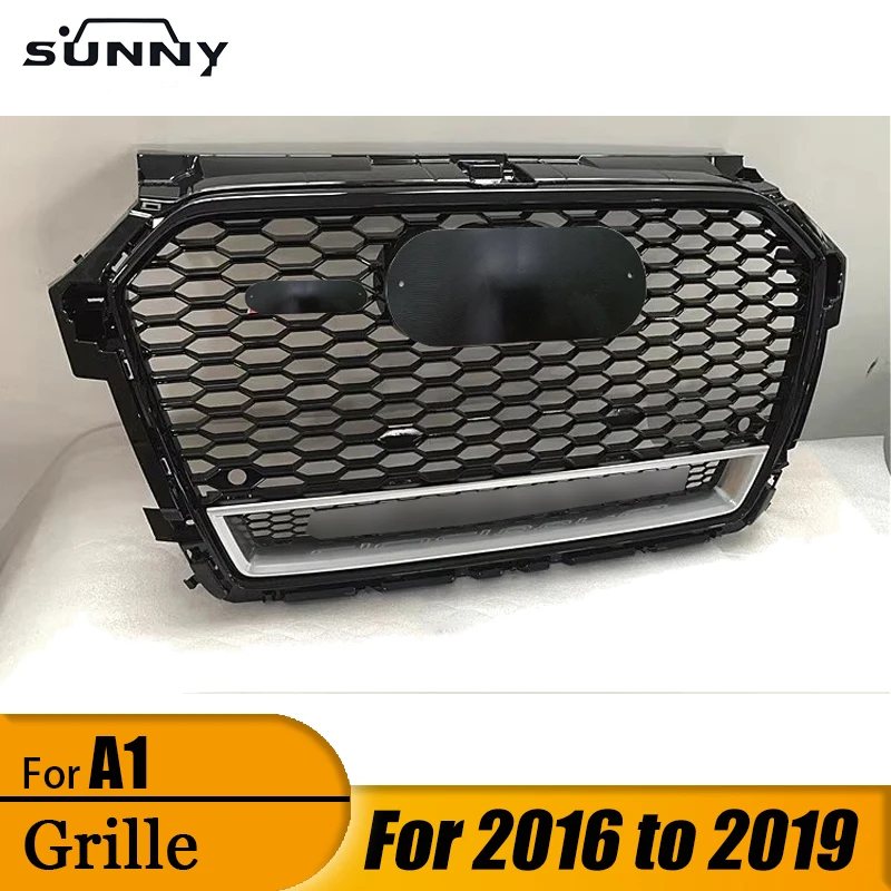 

Suitable for 2016-2019 Audi A1 Conversion RS1 Center Mesh RS1 Style Honeycomb Model Gloss Black Front Bar Grille