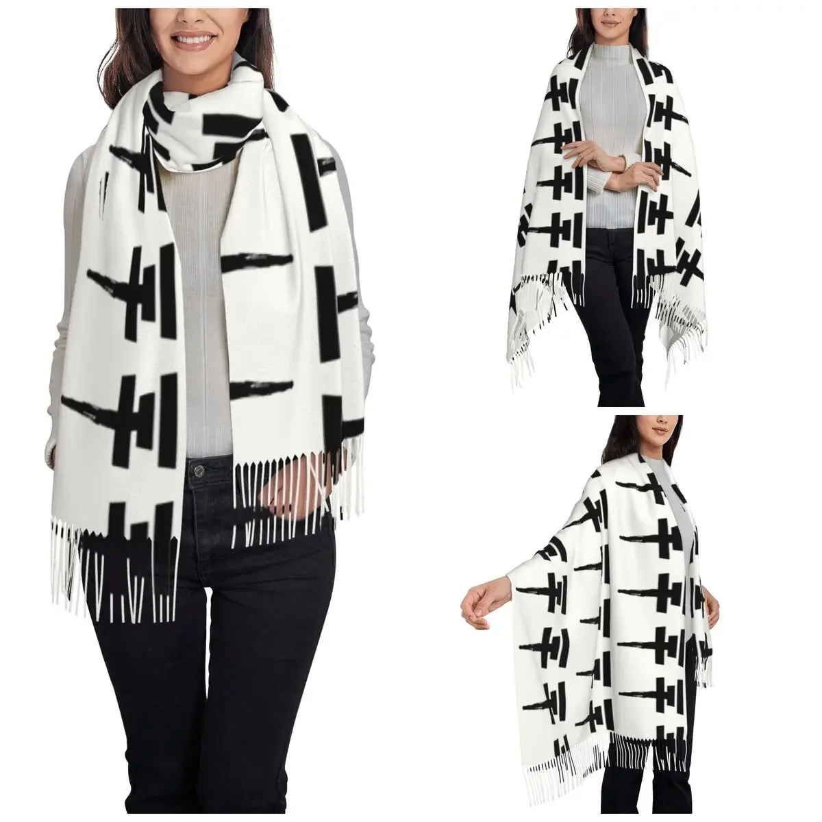 Tokio-Hotel-Symbol Scarf for Womens Winter Warm Pashmina Shawls and Wrap Large Shawl Scarf Ladies