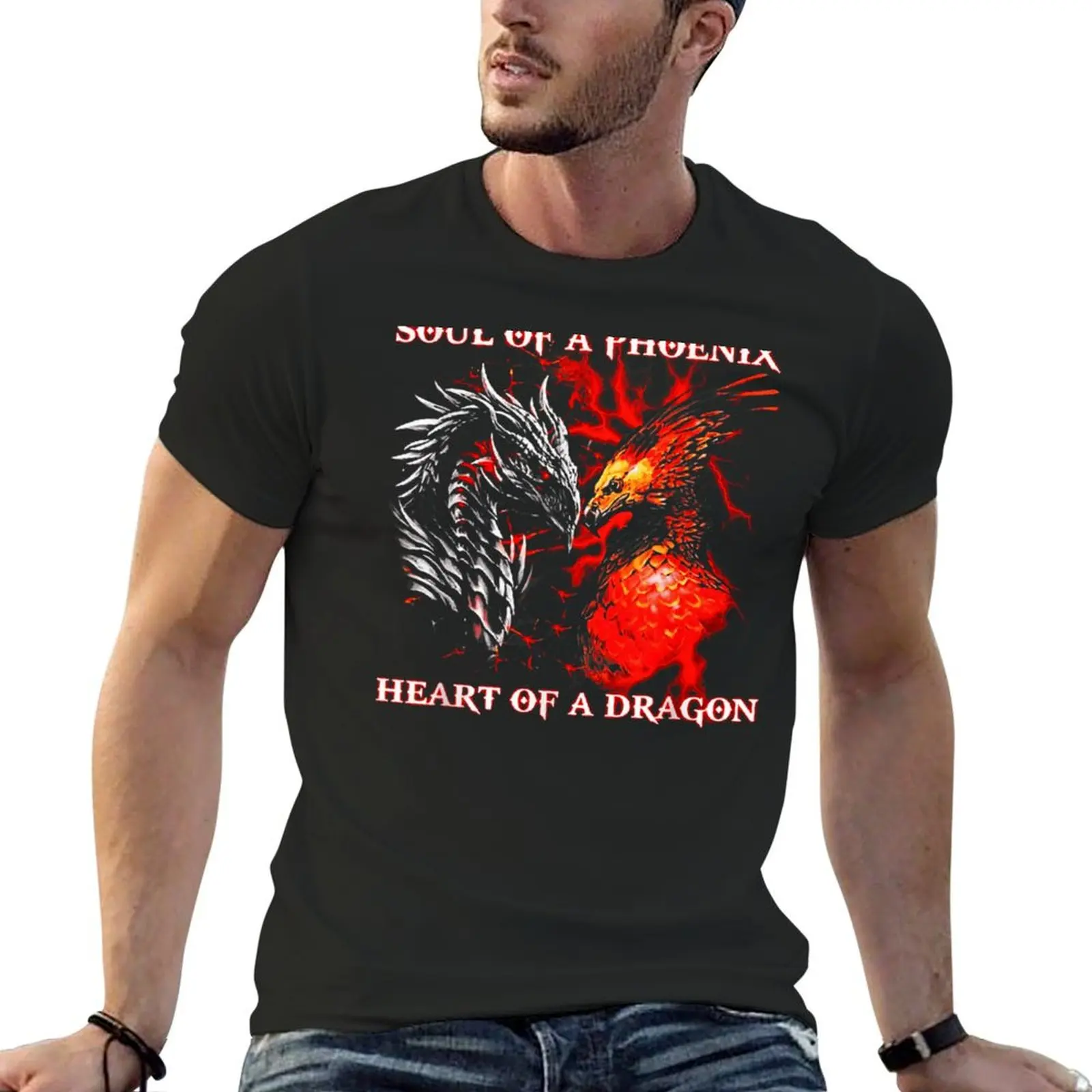 

Soul of a phoenix heart of a dragon T-Shirt anime figures blue archive cute clothes mens t shirt graphic