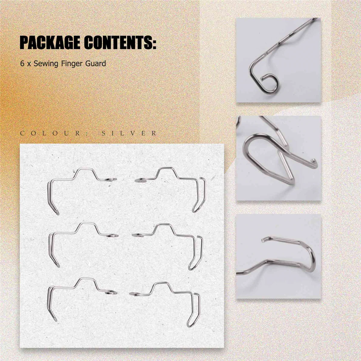 【¡24 horas de venta!】Protector de dedo para máquina de coser de 6 piezas, protector de dedo con aguja de seguridad que puede evitar que la mano del usuario se daña