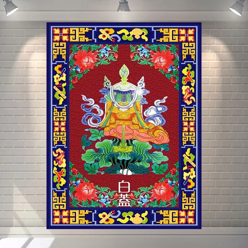 Auspicious Eight Treasures Tangka Hanging Cloth Tibetan Buddhist Thangka Hanging Paintings Tibet Frescoes Living Room Decoration