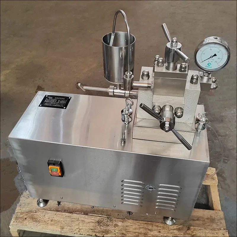 380V Double Plunger Laboratory Homogenizer, Mini High Pressure Homogenizer for University Juice Beverage Testing