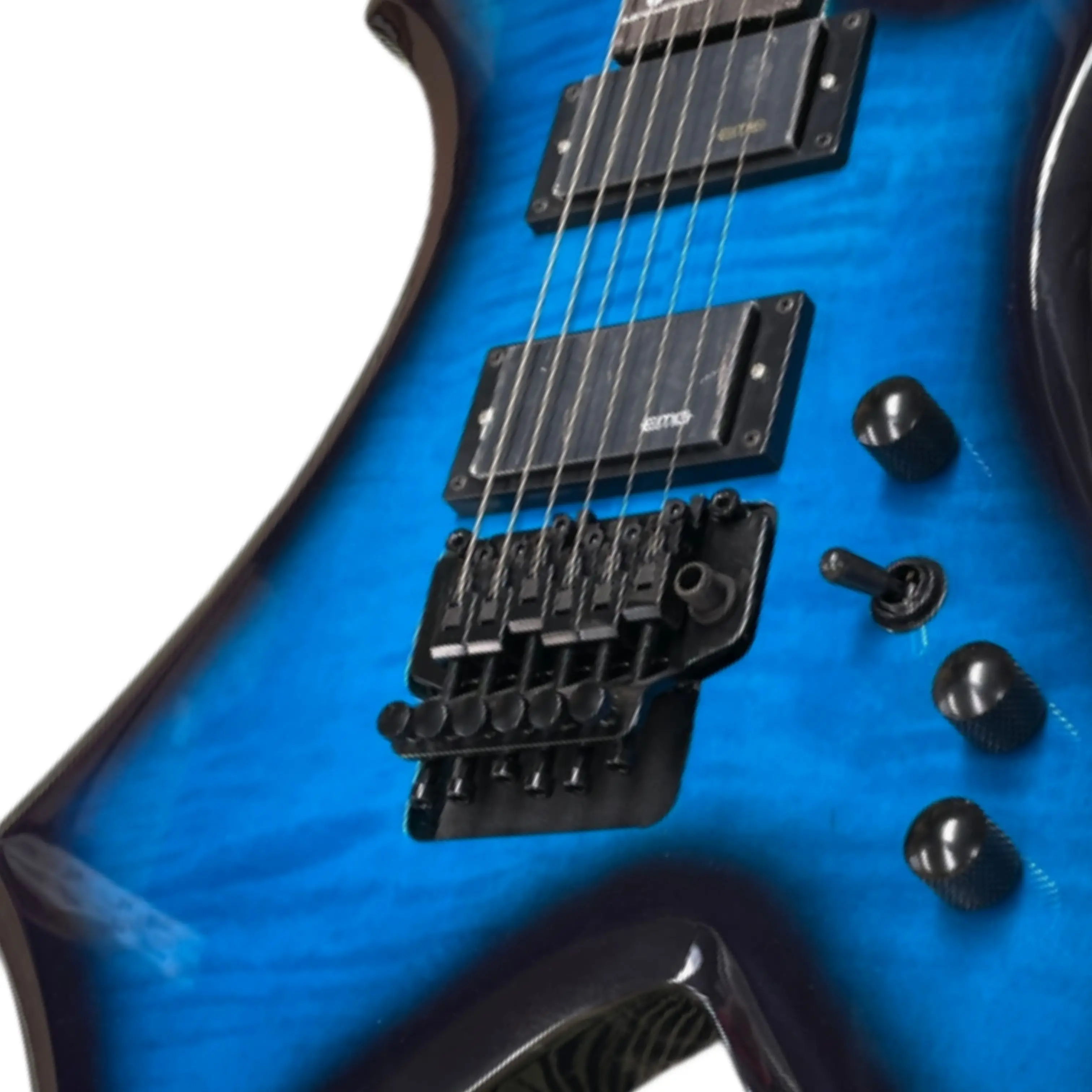 Blue-Black Stained Electric Guitar, 24-Fret Rosewood Fingerboard Guitars, Ideal For Heavy Metal And Rock Guitarra