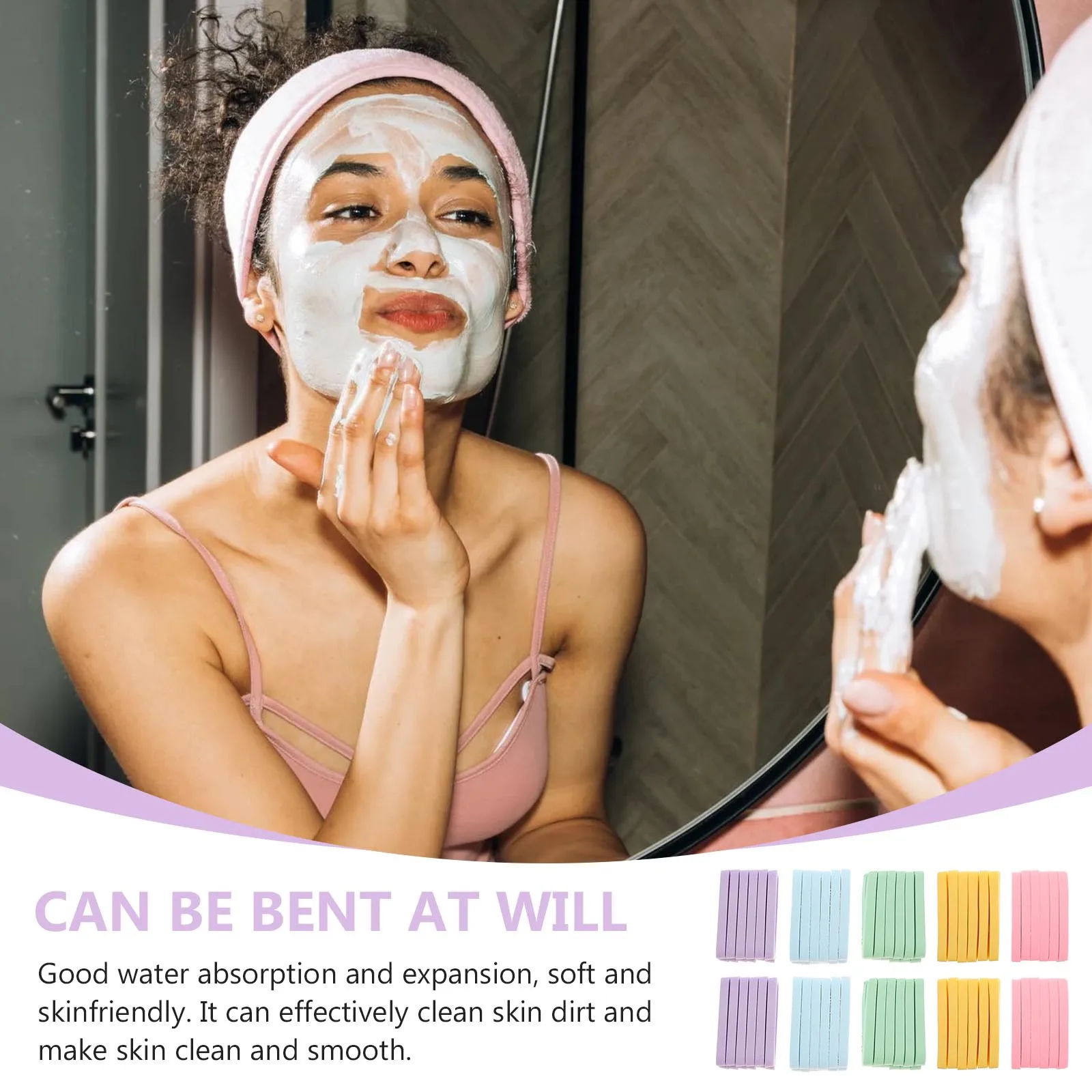 120pcs Face Cleaning Deep Cleansing Makeup Remover Sponge Sensitive Skin Facial Washing Tool Skincare Accessories