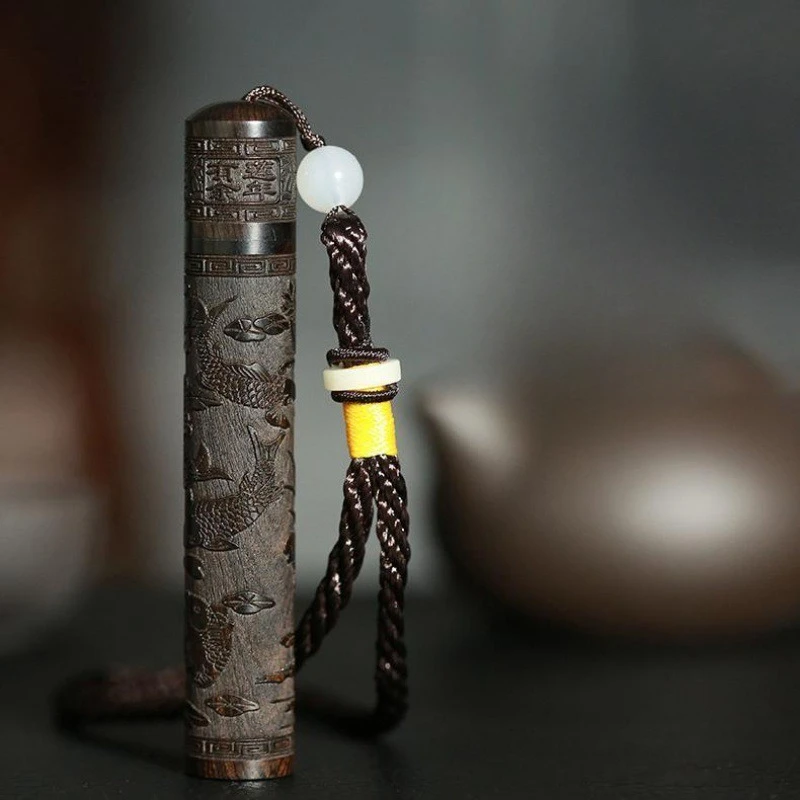Creative Ebony Carving Fire Folding Blow Lighter USB Charging Blow Induction Wooden Lighter Smoking Cigarette Lighter Gadget New