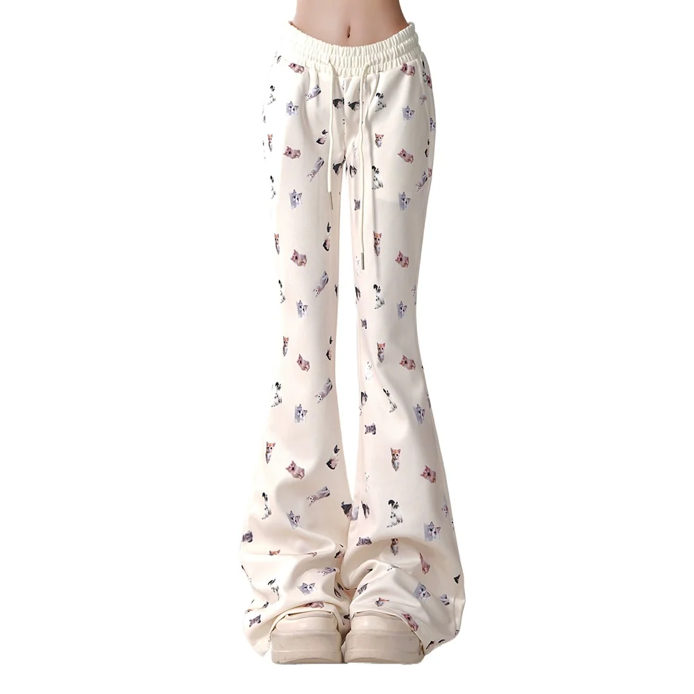 High Quality Hot Selling Wholesale Slim Fit Casual Pants Long Pants with Elastic Waistband Flared Pants Women Harajuku Vestido