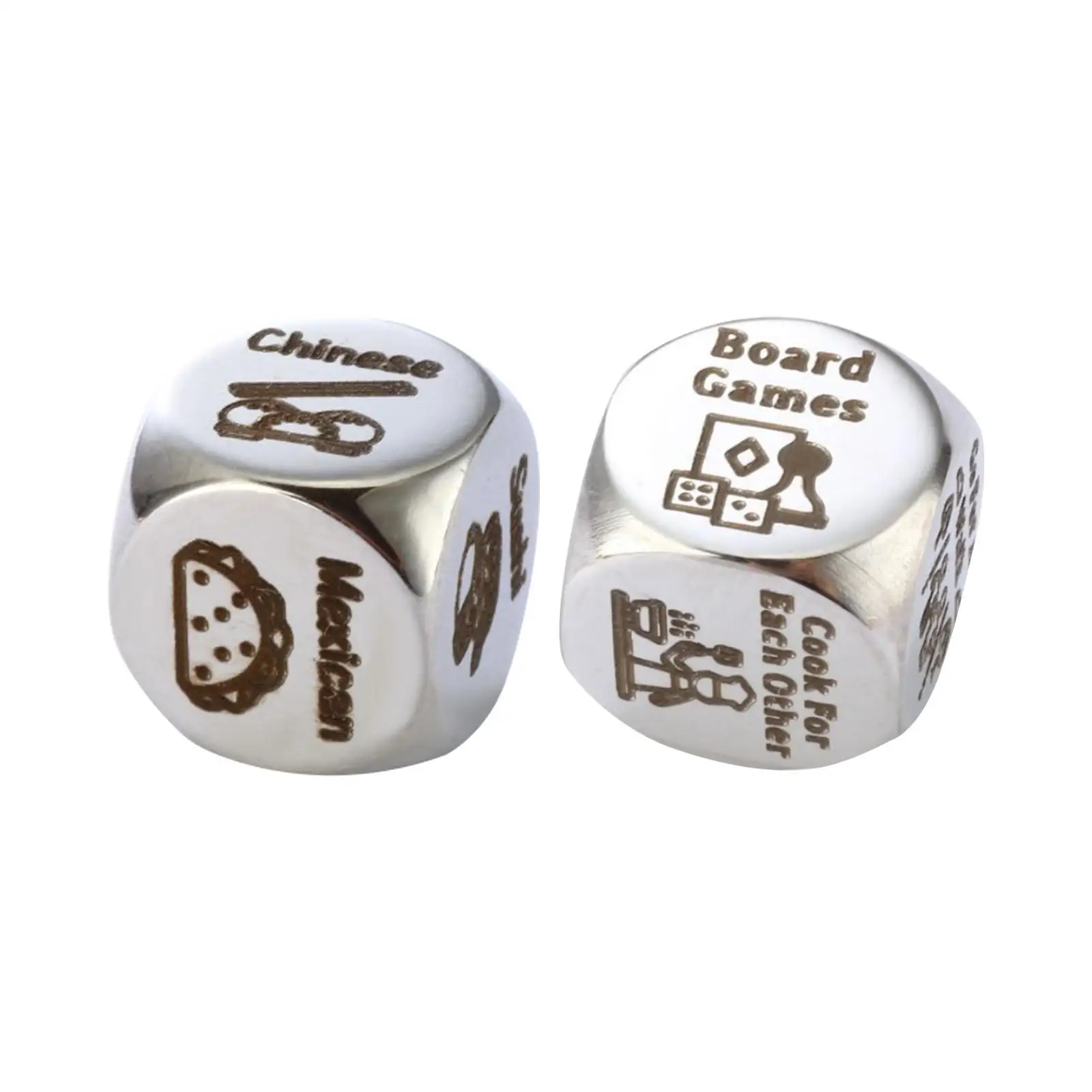 

2Pcs Food Decision Dice Boyfriend Girlfriend Funny for Couples Him Her Stainless Steel Valentines Day Gifts for Valentines Gifts