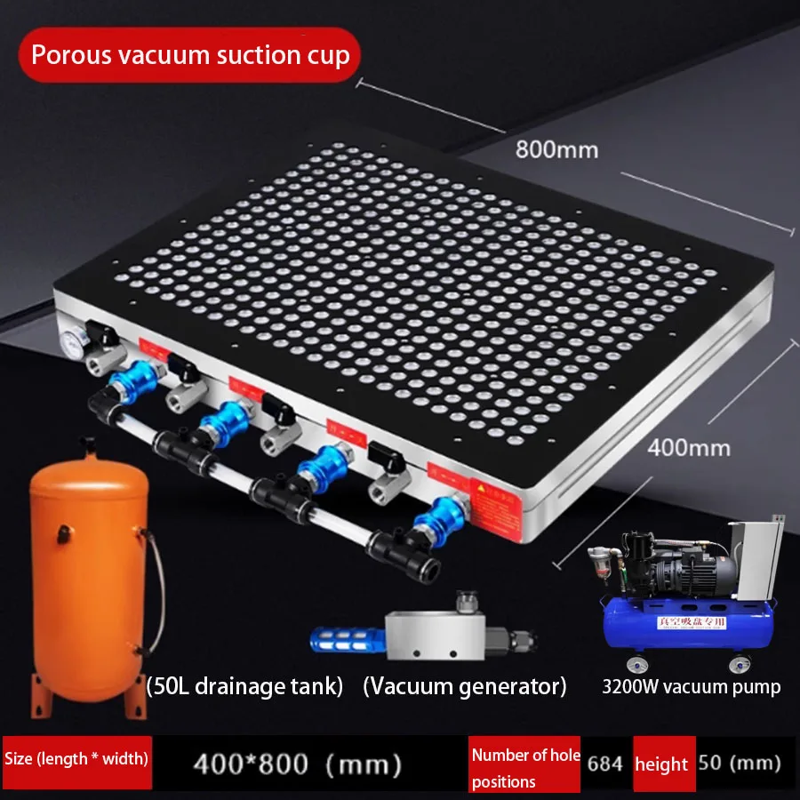 CNC vacuum suction cup industrial multi-point porous vacuum suction cup strong suction platform+3200W vacuum pump