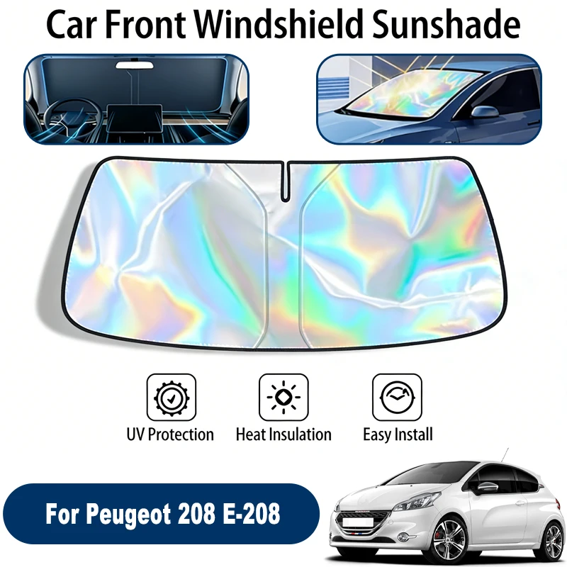 

Солнцезащитный козырек на лобовое стекло для Peugeot 208 E-208, складной, отражающий УФ-излучение, защитный чехол для переднего стекла, аксессуары