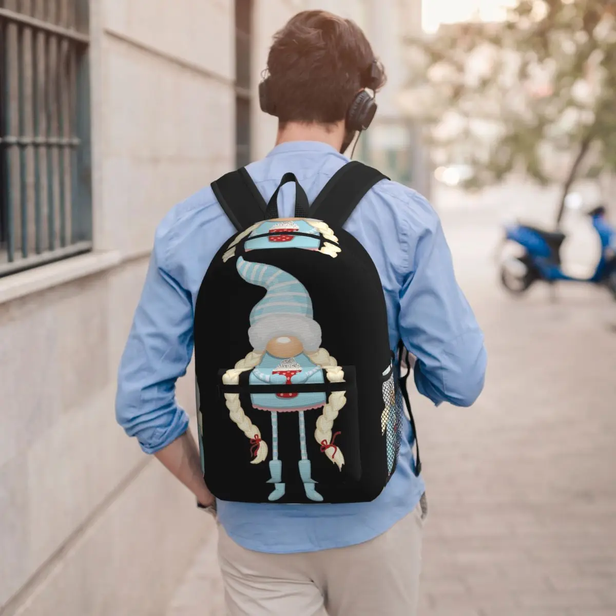 

Christmas Gnome With Coffee Backpack Boys Girls BookBag Children School Bag Computer Shoulder Bags for Men Women