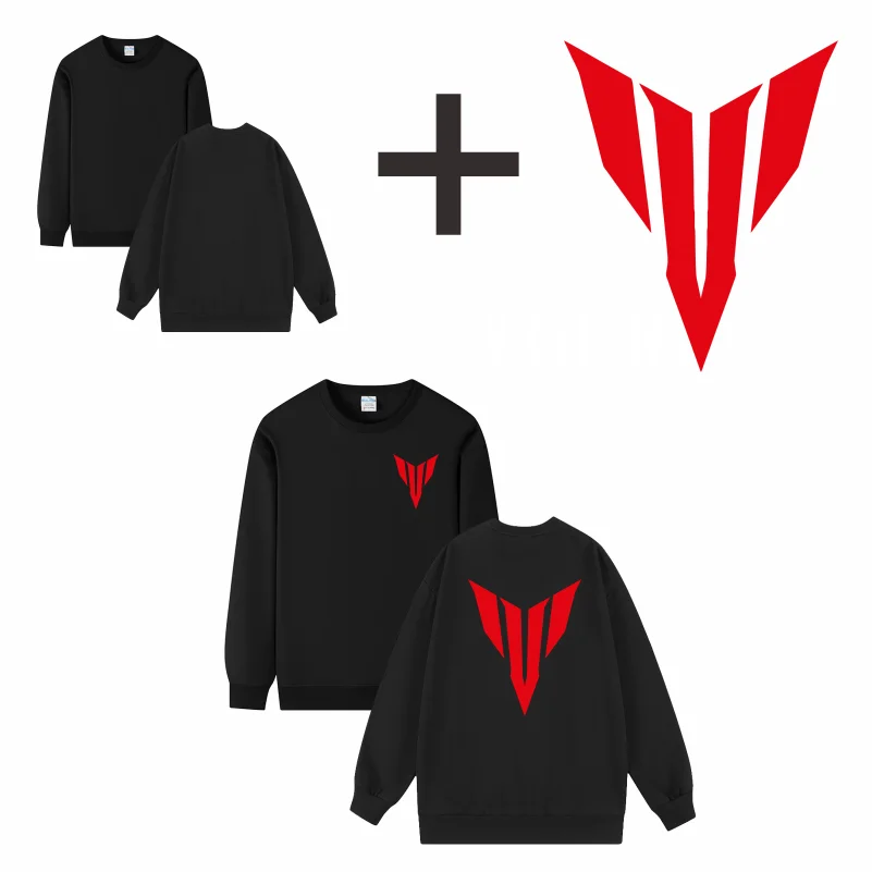 الطباعة المجانية DIY تخصيص شعار العلامة التجارية الخاصة بك للجنسين الاتجاه عارضة أعلى مخصص طاقم الرقبة البلوز شخصية البلوز مخصص