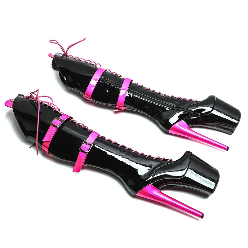 Leecabe 20CM/8 cali Lakierowane PU mieszane kolory Modne modne Szpilki na platformie buty do tańca na rurze dla striptizerki