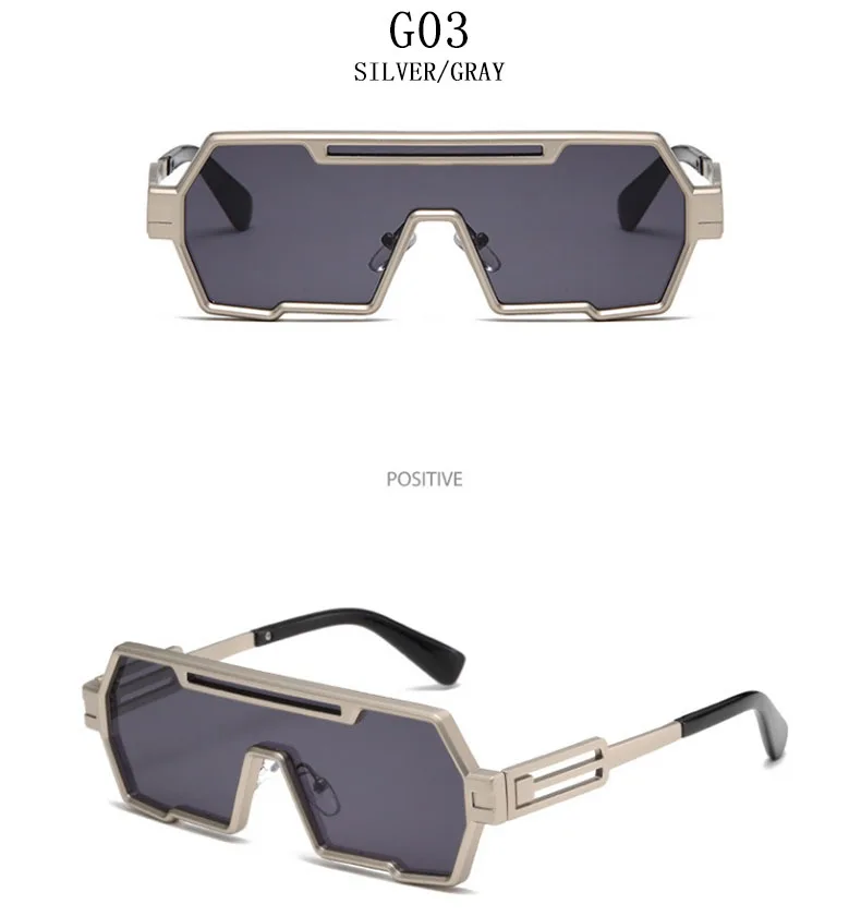 Heavy Metal Steampunk Sonnenbrille Für Männer Platz Vintage Punk Mode Gläser Retro Gafas De Sol Hombre Lunette De Soleil Homme – Detail 19
