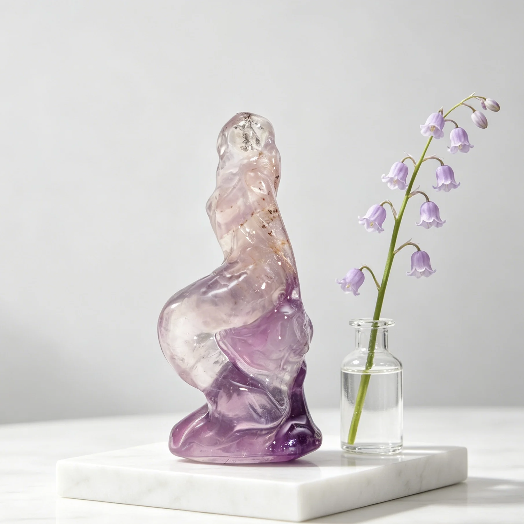 Estatua de Sirena de Fluorita Natural de 6 cm, Tallado de Cristal Curativo para Feng Shui, Decoración Estética Exquisita para el Hogar, Regalo de Reiki