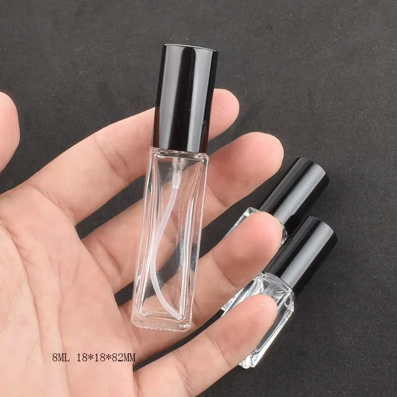 

5ml 8ml 10ml 20ml 30ml Transparent Square Empty Glass Perfume Bottle Portable Small Perfume Bottle Pump Spray Empty Refillable