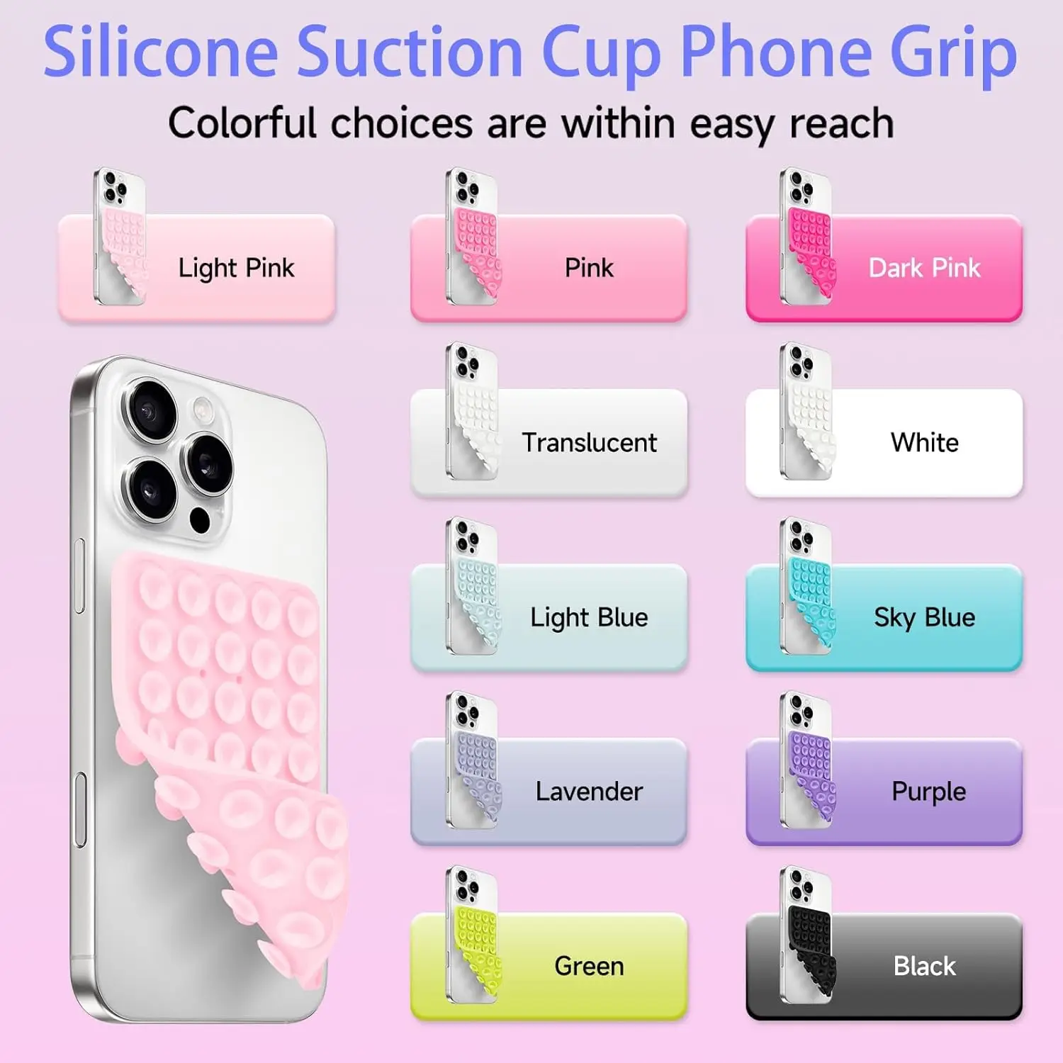 Hands-Free Strong Grip Holder for Selfies and Videos,Silicon Sticky Phone Grip with Higher Suction Power - Detail 1