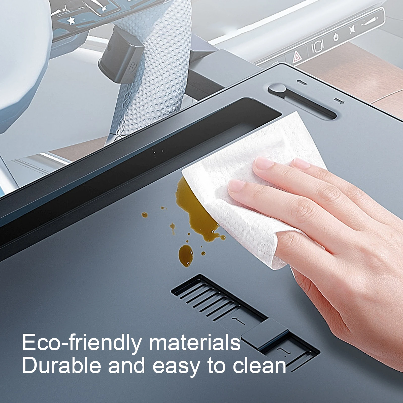 

Car Steering Wheel Tray with Dual Slide-Out Trays Food Table for Car Laptop Tray for Eating Food Drink and Writing Laptop Work