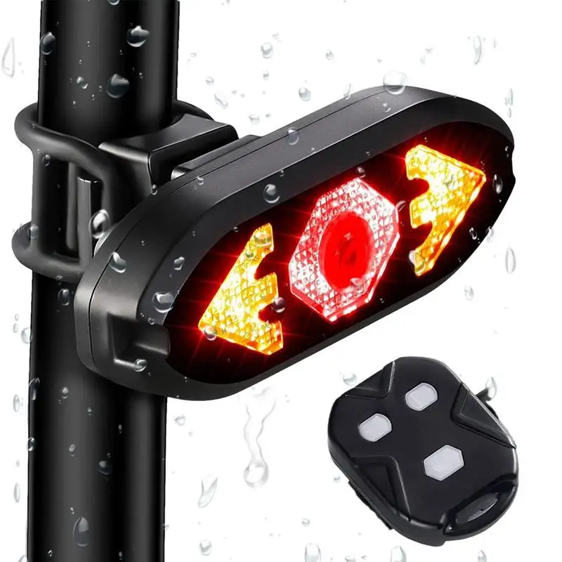 Turn Signals Bicycle Tail Light Wireless USB Rechargeable Rear Light For Mountain Bike Large Visibility Range Cycling Accessory